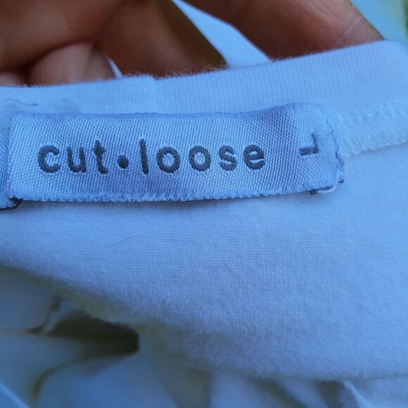 Cut Loose Lagenlook 3/4 Sleeve Split Back Top L - Picture 7 of 8